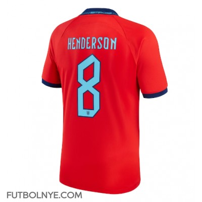 Camiseta Inglaterra Jordan Henderson #8 Visitante Equipación Mundial 2022 manga corta